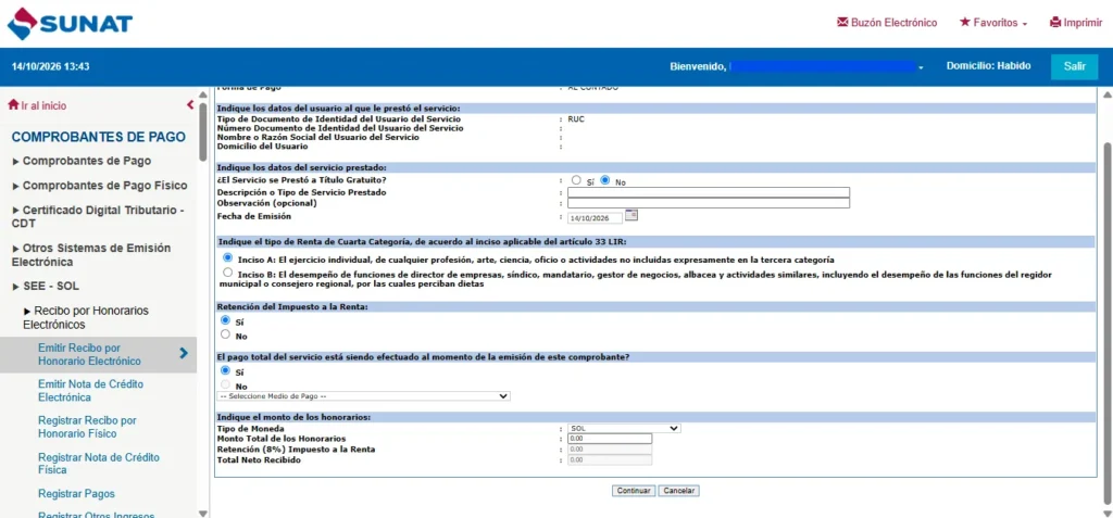 Cuánto se paga de impuestos por emitir recibo por honorarios